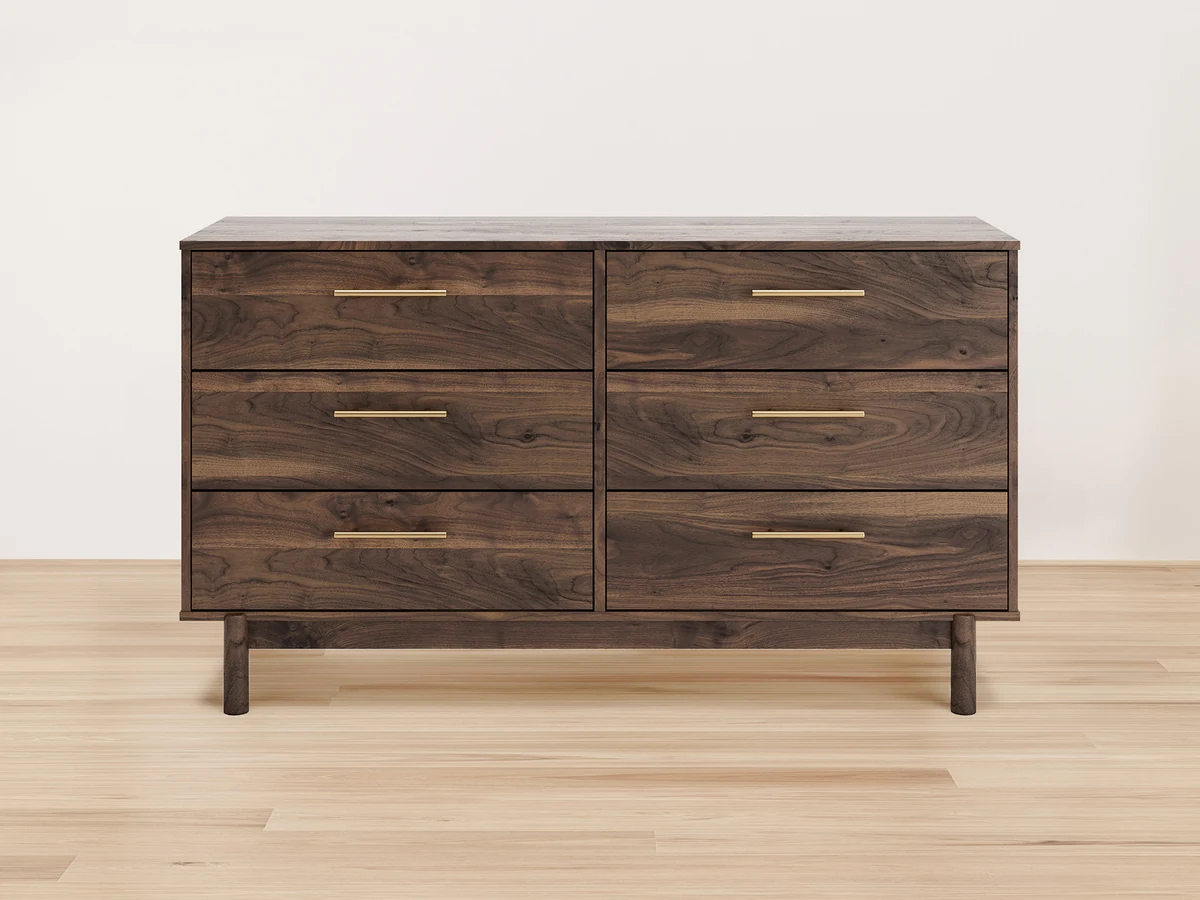 Calverson 6-Drawer Dresser in Walnut Finish Image